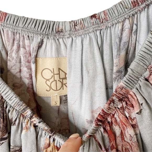 Chaser Off Shoulder Bloom Heirloom Floral Blouse Small - Picture 6 of 7